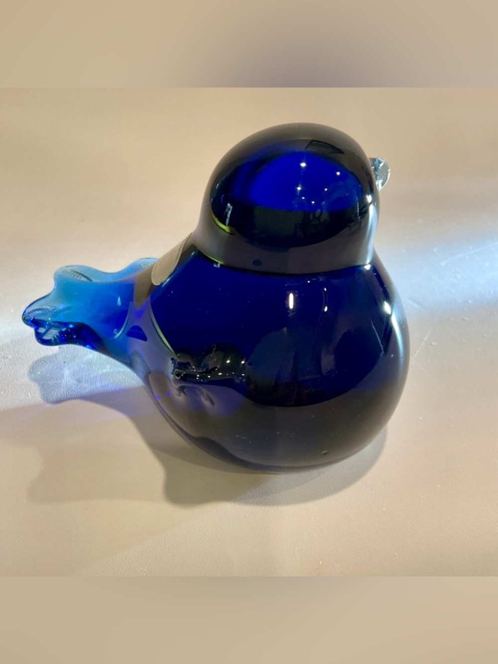 Badash Crystal Cobalt Blue Art Glass Seal Figurine Paperweight, Original Label
